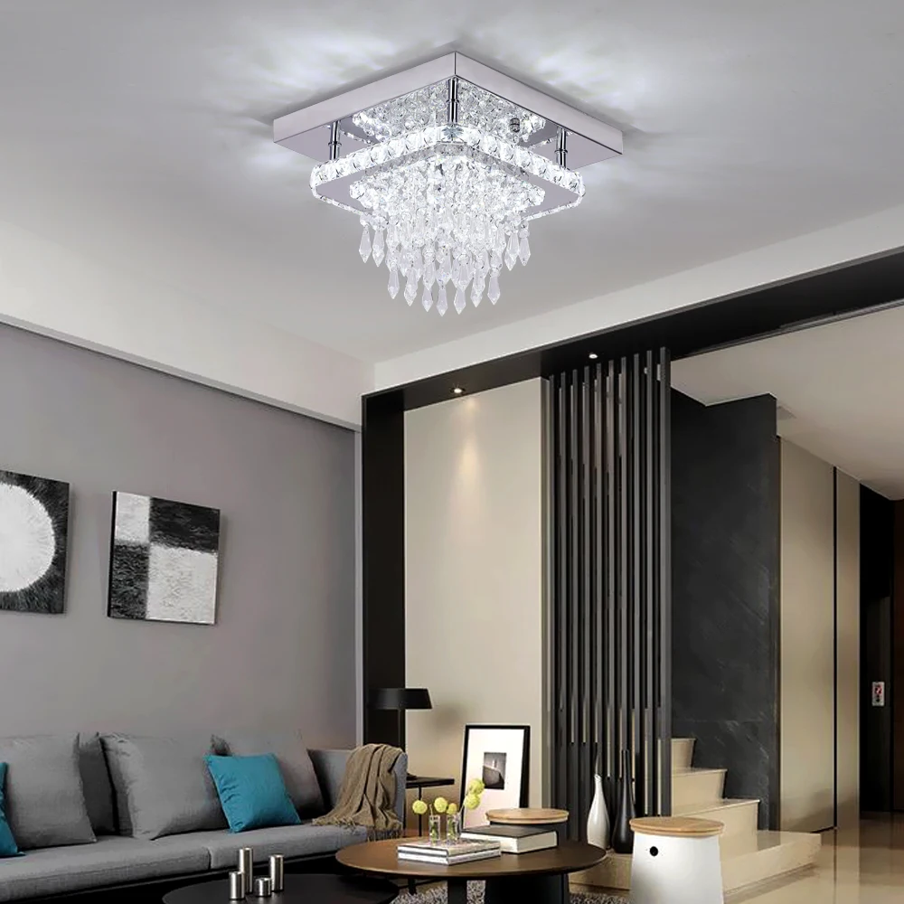 Camada de Cristal Lâmpada do Teto Moderno Interior Dupla Quarto Sala Montagem Decorativa Led Lustre Luxo Pingente Luminárias 9 Computers & Electronics
