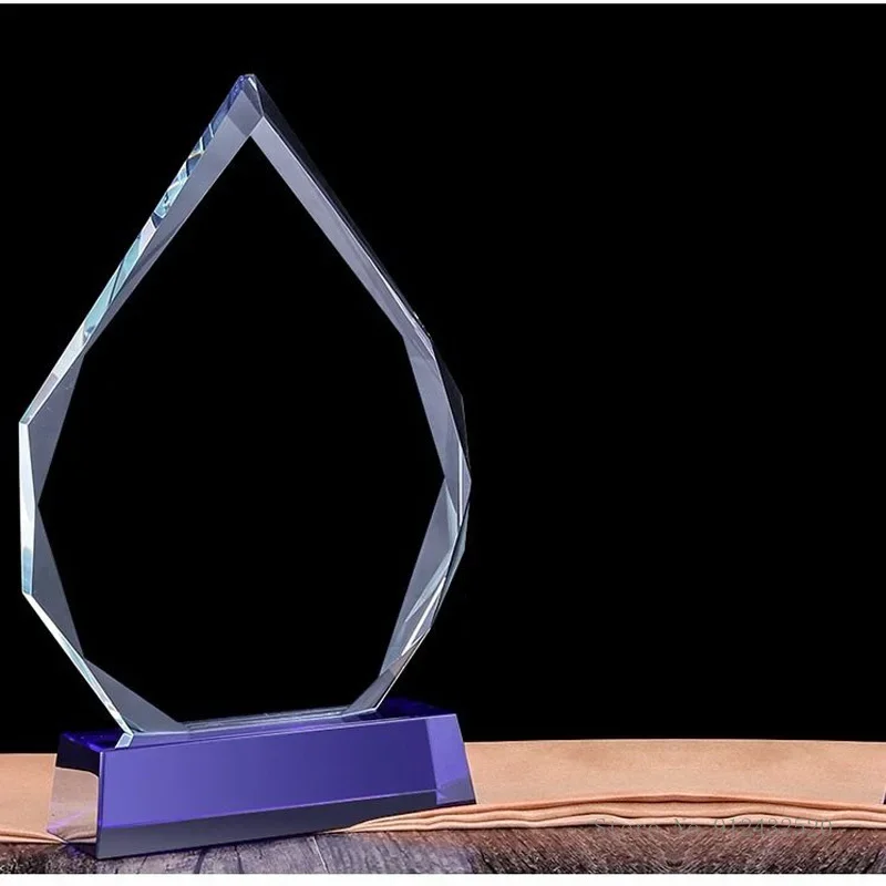 Customized Crystal Medal, Mountain Peak Shape ornament, Annual Meeting souvenir, craft gifts, Glass Trophy, Home Decoration, 1Pc