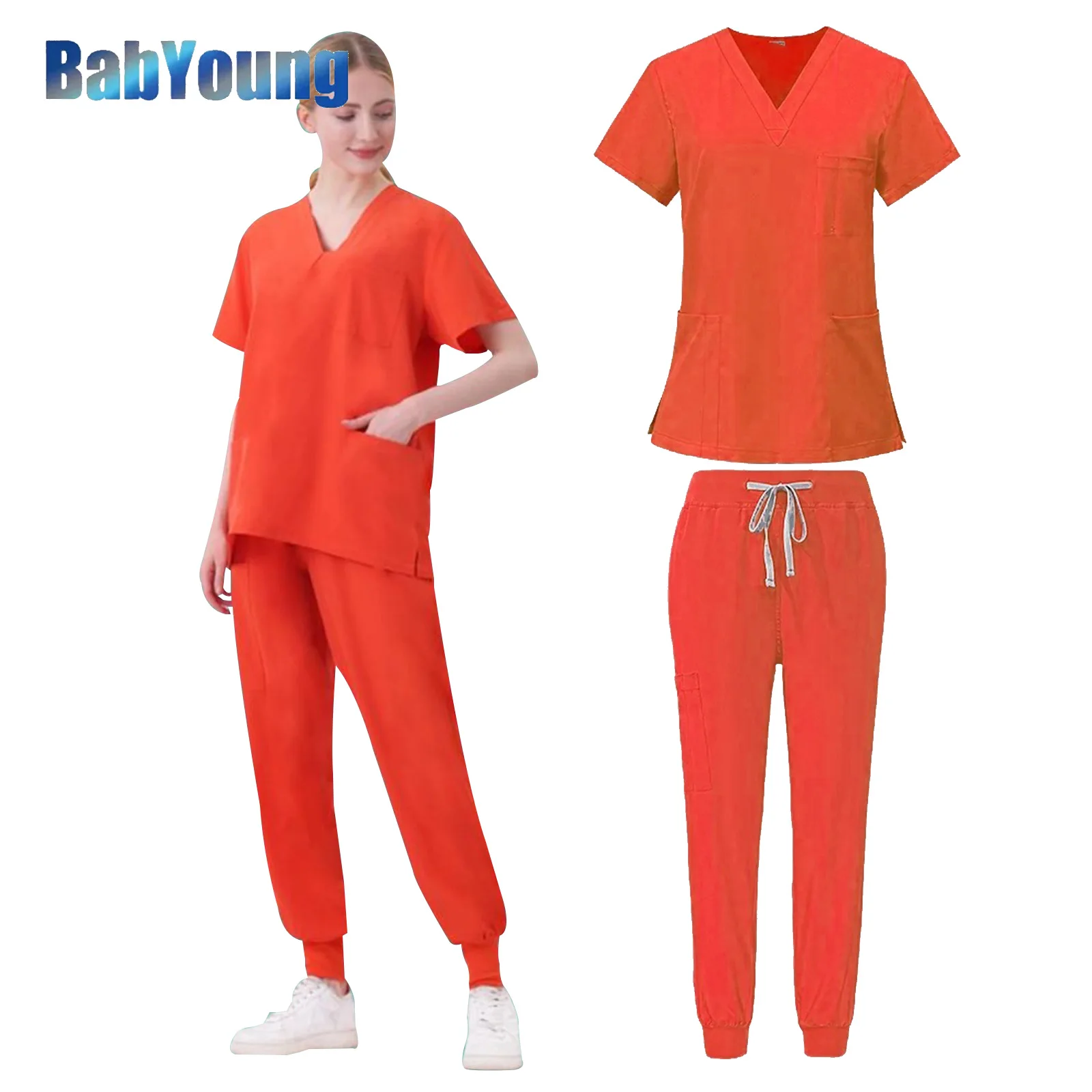 

Multicolor Unisex Short Sleeved Pharmacy Nurse Uniform Hospital Doctor Workwear Oral Dental Surgery Uniforms Medical Scrubs Sets