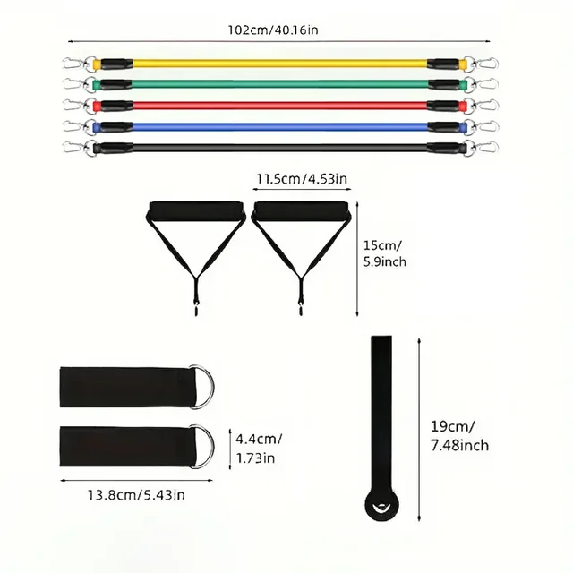 11pcs Beginner Fitness Equipment, Exercise Rubber Bands, Lightweight Resistance Bands, Fitness Training, Portable Elastic Bands 2