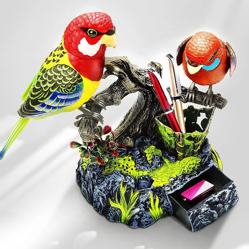 Electronic Pet Birds Toys Electric Voice-Controlled Induction Bird Simulation Parrot Can Fly Talk Birdcage Toy Kid Birthday Gift 4