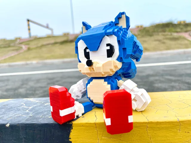 Anime Sonic The Hedgehog Building Blocks, Action Figure, Brinquedo