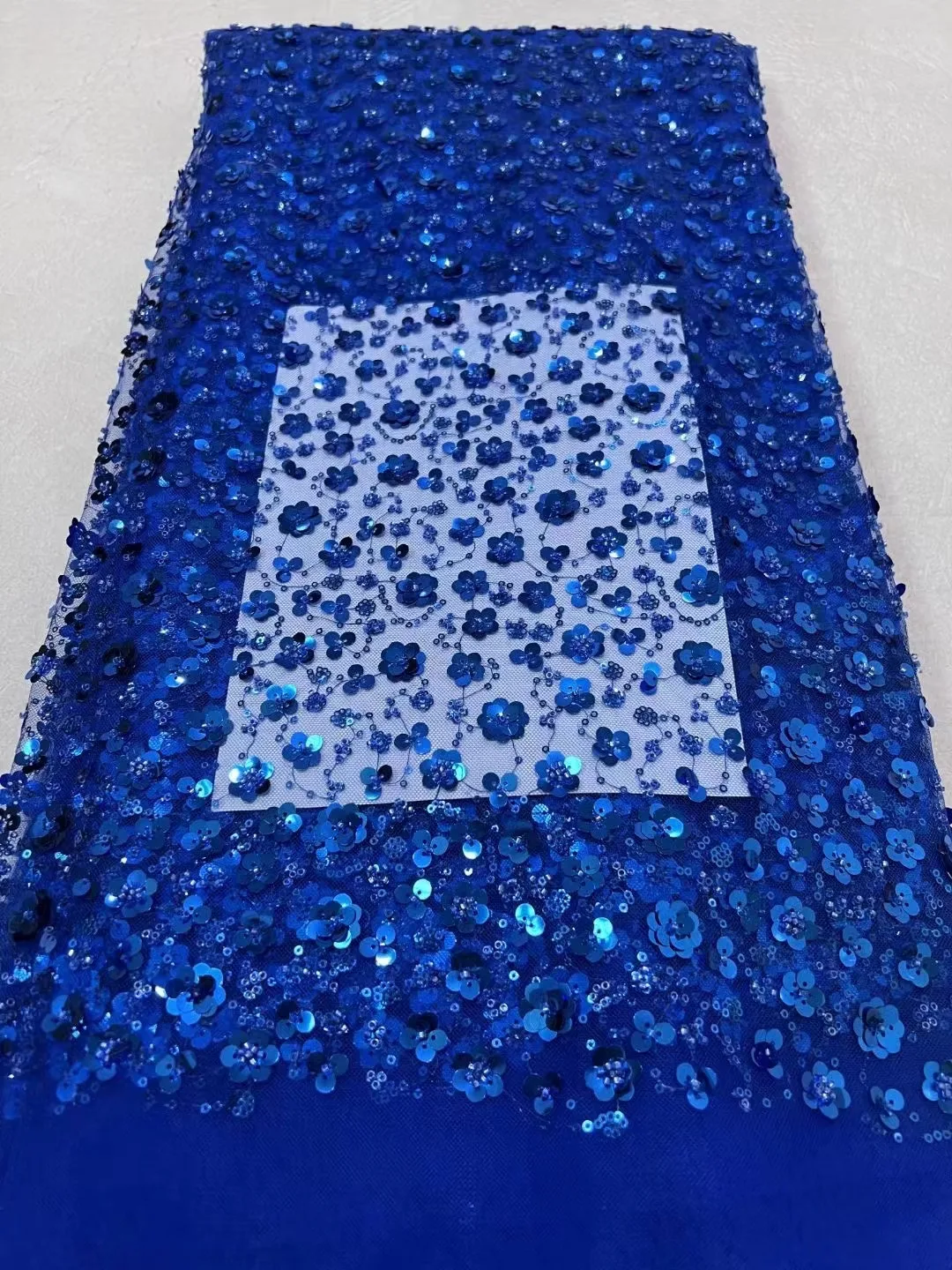 

Африканская кружевная ткань с блестками 2024, синяя Высококачественная сетчатая кружевная ткань, французский нигерийский тюль, кружевная ткань для свадебной вечеринки