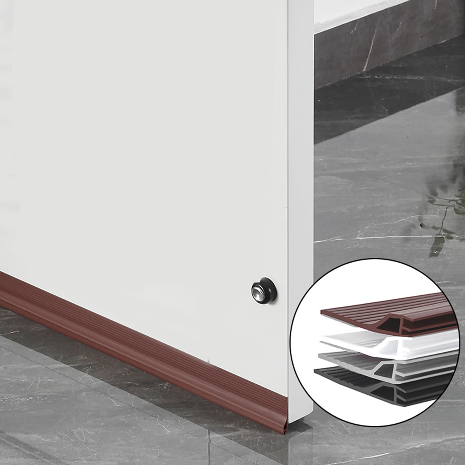 Description Picture 5 of itemInternal Door Draft Excluder Seal Strip Self Adhesive Tape TPE 100cm For Door Bottom Seal Stopper Home Decoration Hardware