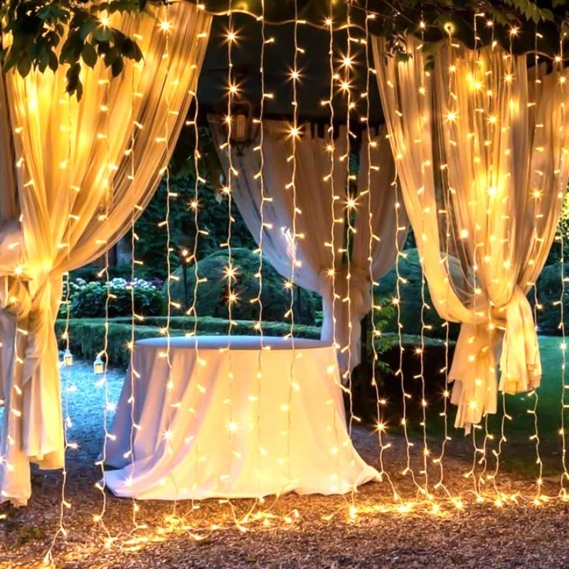 

LED Fairy String Lights Outdoor Waterproof Waterfall Street Garland Curtain Lights For Patio Christmas Wedding Party Decoration