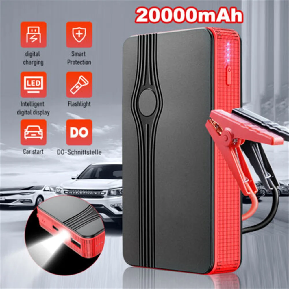 Car Jump Starter 600A 12V Battery Boost Charger Power Bank 20000mAh Emergency Start Device Car Battery Starting Tool