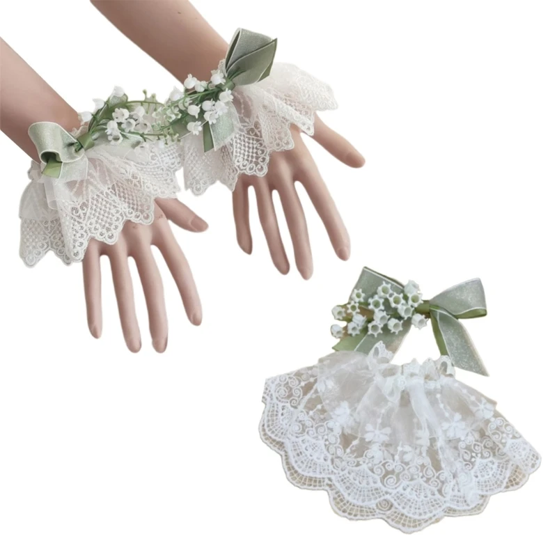 

Съемные плиссированные кружевные манжеты для женщин, подростков, рубашка, платье, свитер, декоративные