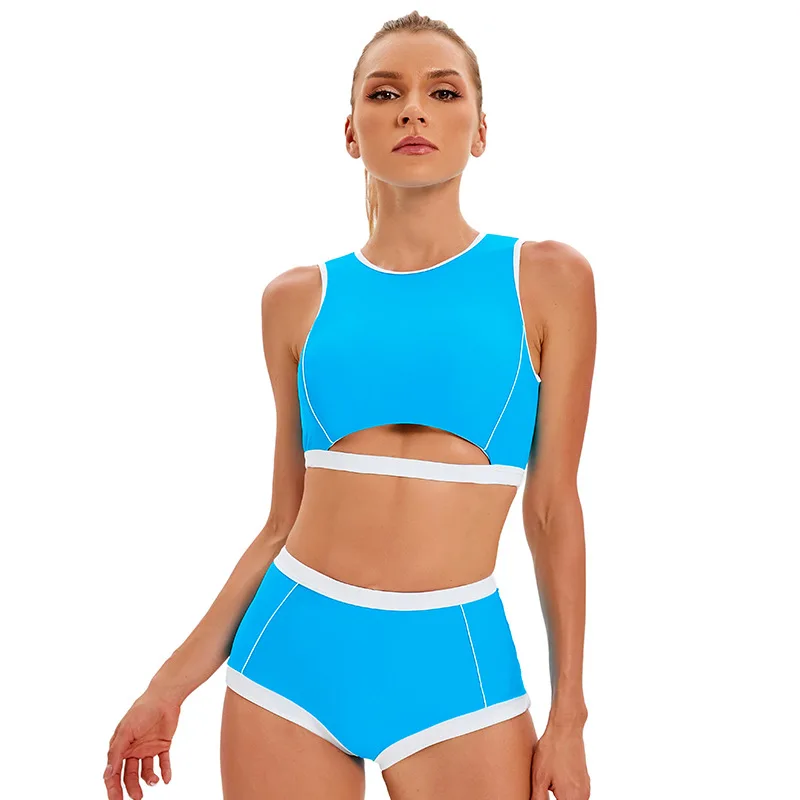 

Fashion Boxer Sports Split Swimsuit Women's European and American Sexy Hollow Backless Bikini Swimsuit