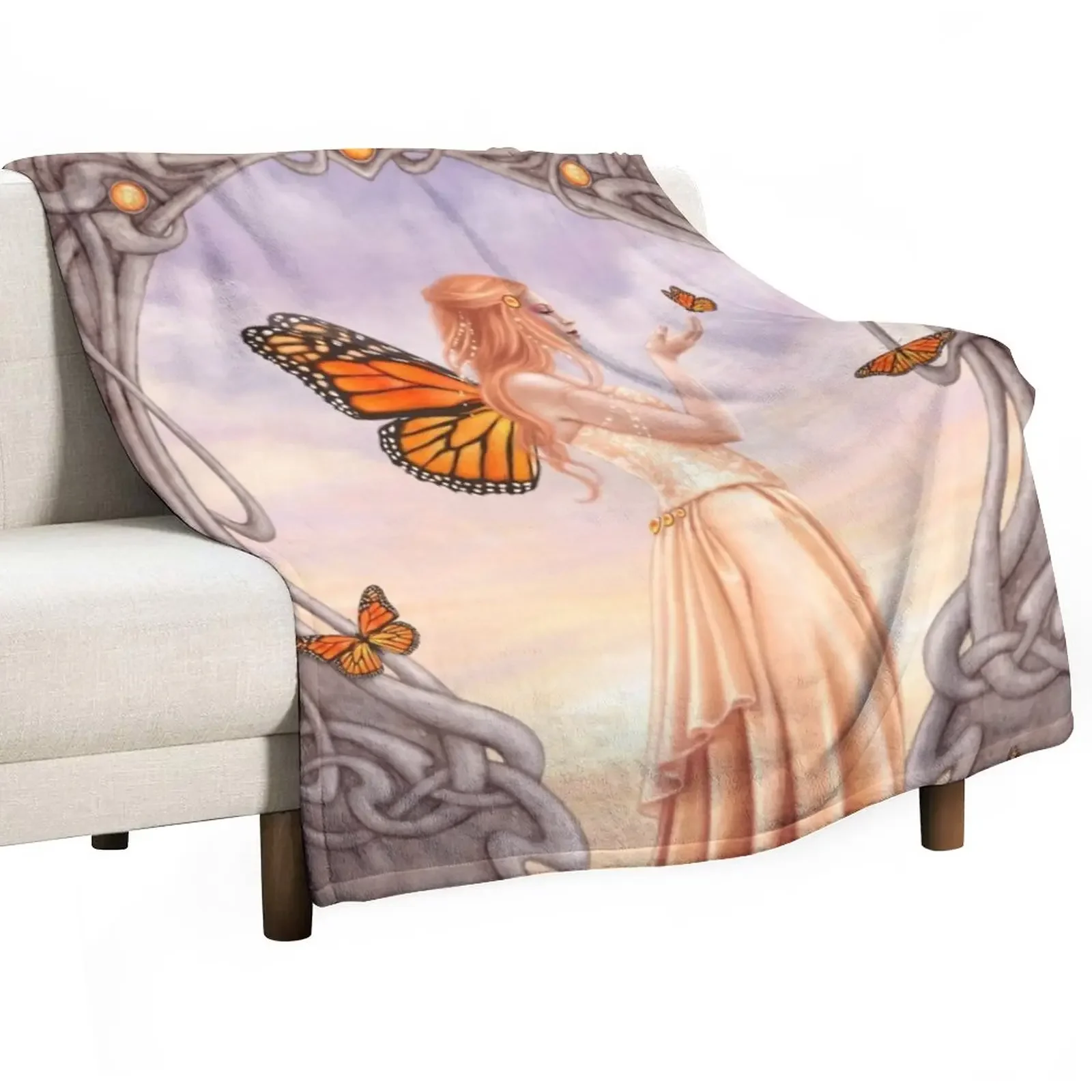 

Citrine Birthstone Fairy Throw Blanket Nap Loose Beautifuls Blankets