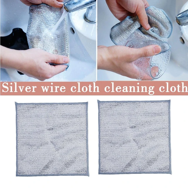 1-20PCS Steel Wire Cloth Cleaning Cloth Oil Free Cloth For Grids Kitchen  Stove Dishwashing Pot Washing Cloth Household Cleaning
