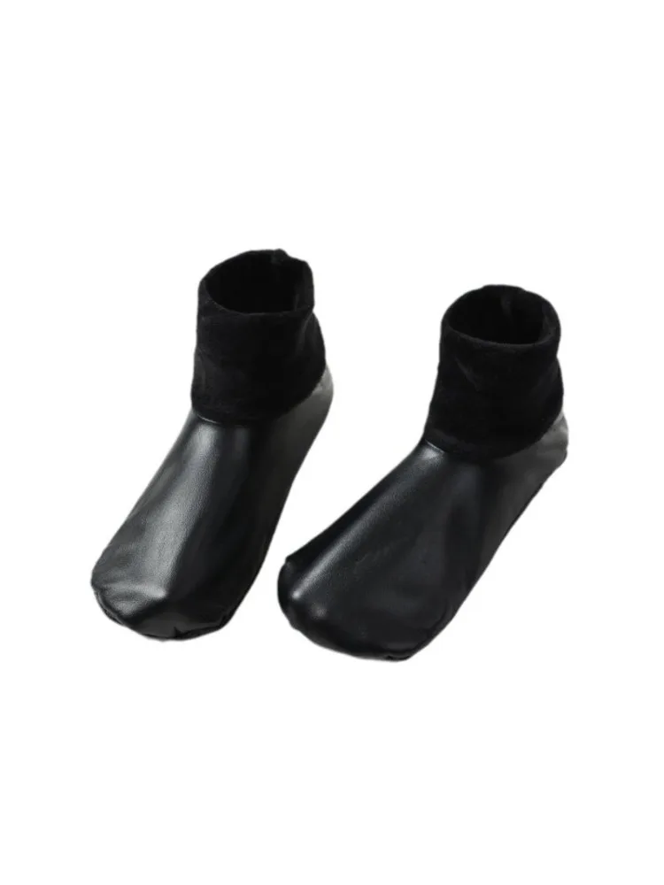 1 Pair of Medium Tube Thick Warm Socks for Men and Women, High Tube Indoor Leather Socks, Waterproof Floor Socks
