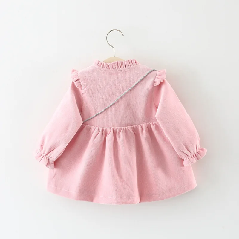 2PCS Baby Girl Clothes Autumn And Winter Corduroy Dress Sweet And Cute Princess Dress Thick Warm Dress Baby Dress With Bag