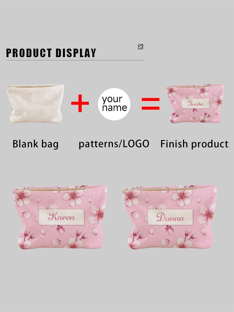 New women's makeup bag, customized photo makeup bag, zipper makeup bag, can be customized according to your unique design