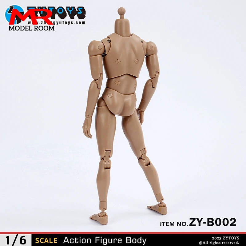 ZYTOYS ZY-B001 B002 B003 B004 1/6 Männlicher Weizen-Schwarzer Gelenkkörper 25,5 cm Männlicher Soldat Schmale breite Schulter Flexible Actionfigur – Detail 14