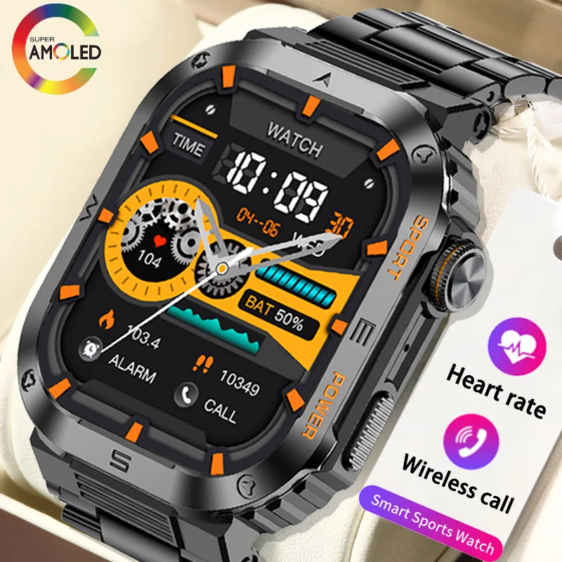 2023 New Outdoor Military Smart Watch Men Bluetooth Call Smartwatch Gps Sport Impermeabile Ftiness Tracker Watch Per Huwei Xiaomi