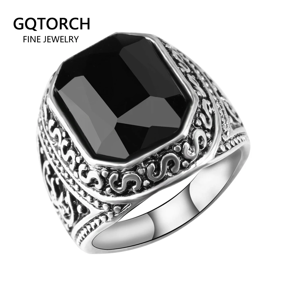 Anillos antiguos hombre, joyería con piedra cuadrada roja y negra, joyería Retro Vintage para mujer, anelli uomo|stone line|stone wallpapergem stone rough - AliExpress