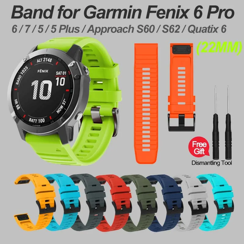 Premium Silicone Watch Strap - QuickFit Design, 22mm/26mm
