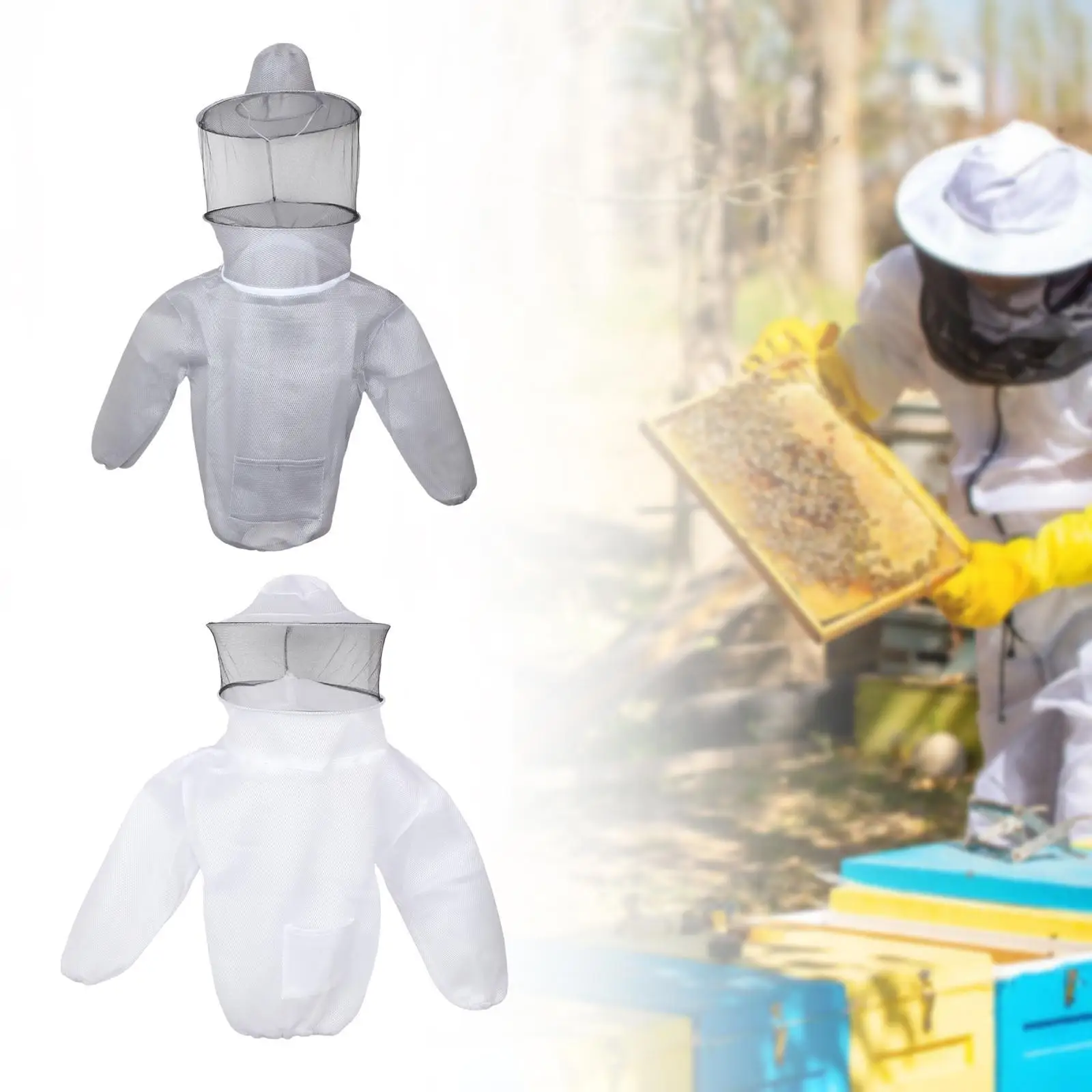Beekeeping Jacket Outdoor Men Women Ventilated Lightweight with Fencing