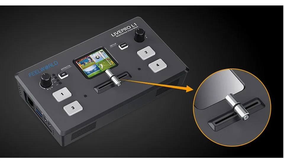 FEELWORLD LIVEPRO L1 V1 Multi Format Video Mixer Switcher 4xHDMI Inputs Camera P
