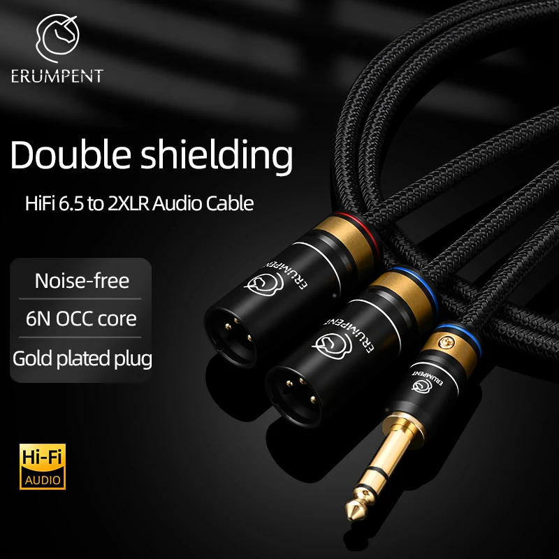 

HiFi 6.5mm to 2XLR Audio Cable Hi-end 6.5TRS Jack to 2XLR Male/Female Cable for Mixer Amplifier Speaker