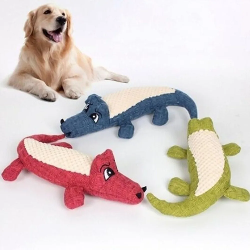 

Cute Plush Pet Dog Toy Bite Resistant Simulation Crocodile Squeaky Dog Toys for Small Medium Large Dogs Puppy Chew Sounding Toy