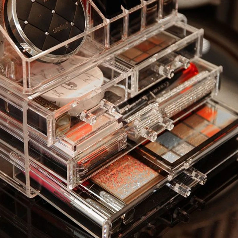 Acrylic Transparent Multi-layer Drawer Storage Rack,Beauty Tools Makeup Storage Box S#-M# Model Birthday Gift For Women 4