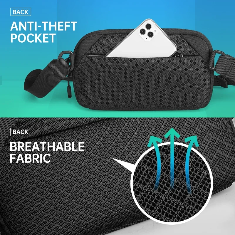 New Men's Casual Lightweight Crossbody Bags Fashionable and Personalized Men's Chest Bag Waterproof Crossbody Mini Shoulder Bag