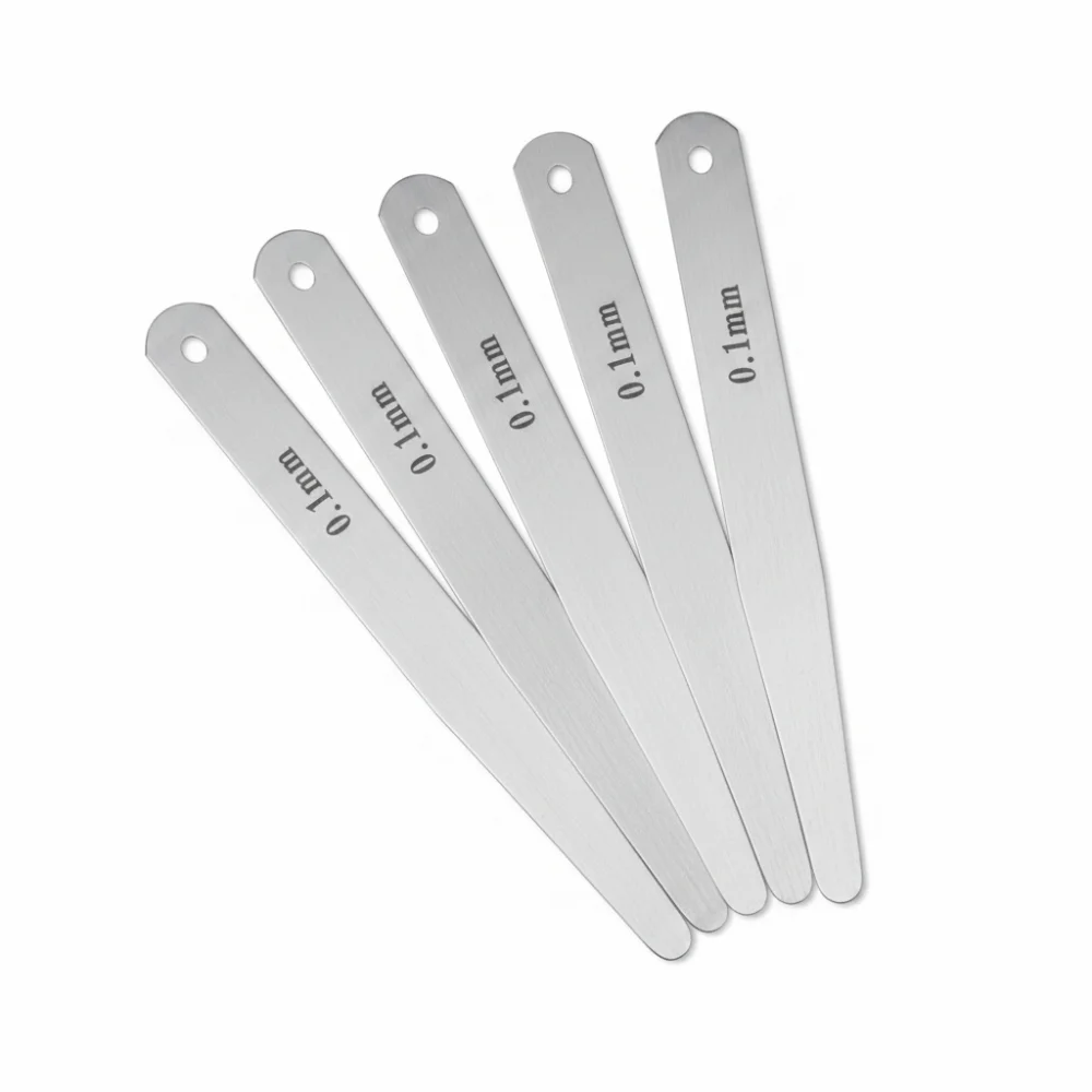 5pcs 스테인레스 스틸 필러 게이지 실버 두께 측정기 100mm 필러 게이지 측정..