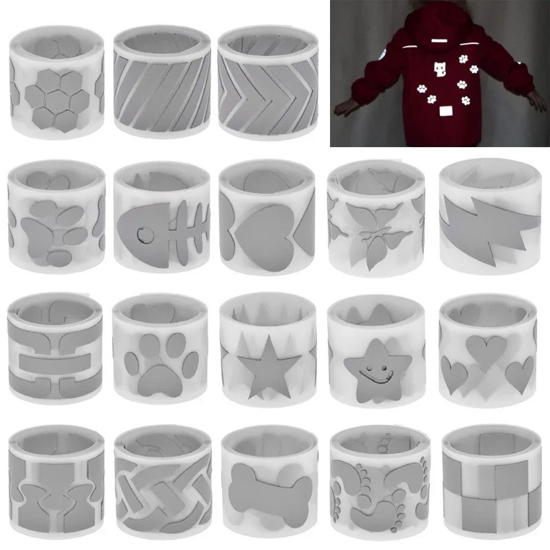 Reflective Tape Stickers for Clothing Night Cycling Hot Stamping Foil Heat Transfer Vinyl Film Reflective Tape