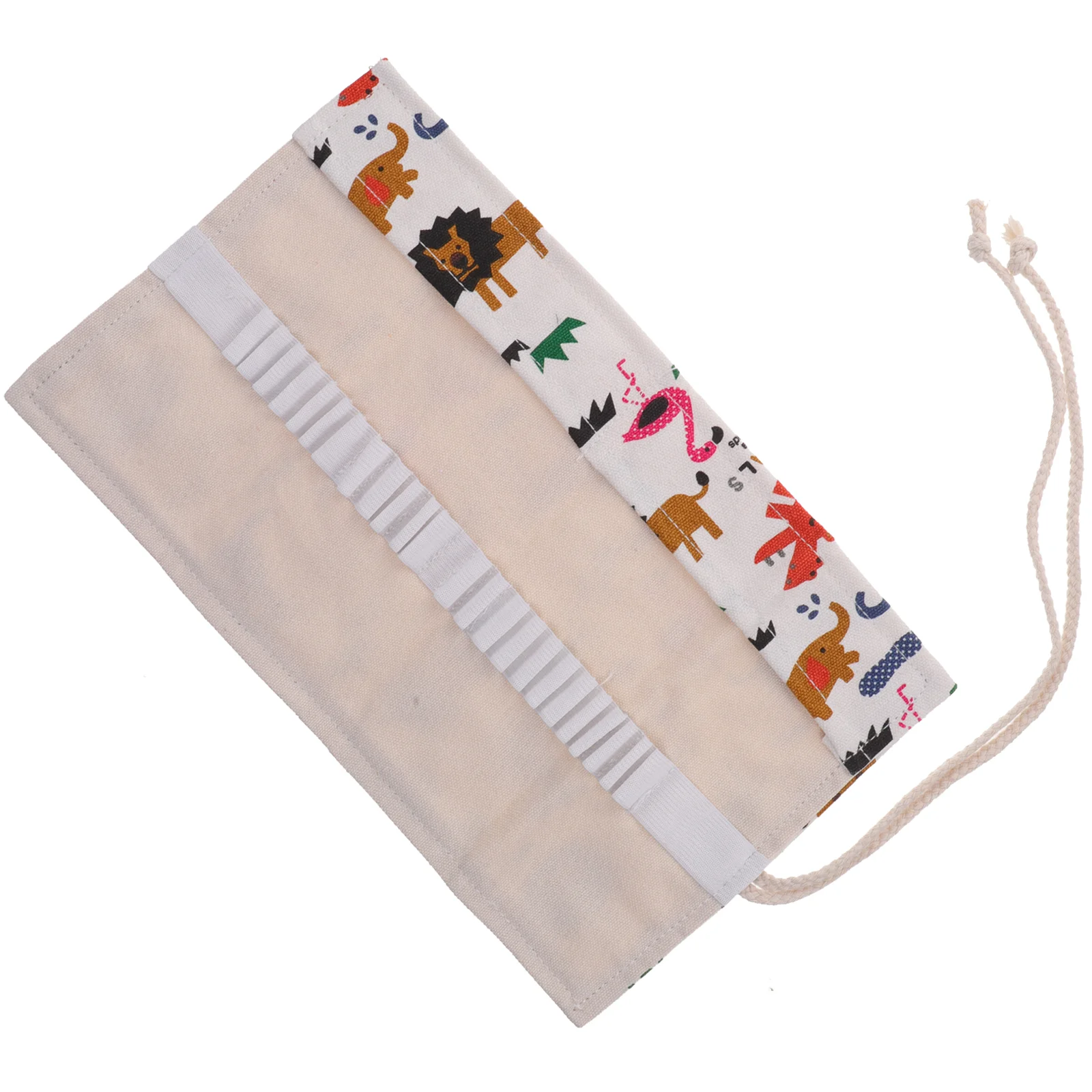 

Wear-resistant Pencil Brush Bag Large Multiple Slots Pencil Roll Up Pouch Student Supply