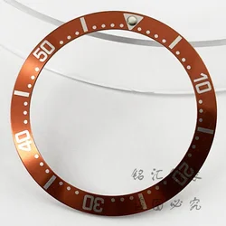 Multicolor Aluminum Sloping Watch Bezel Insert Ring, 38mm (NO.4 Orange)