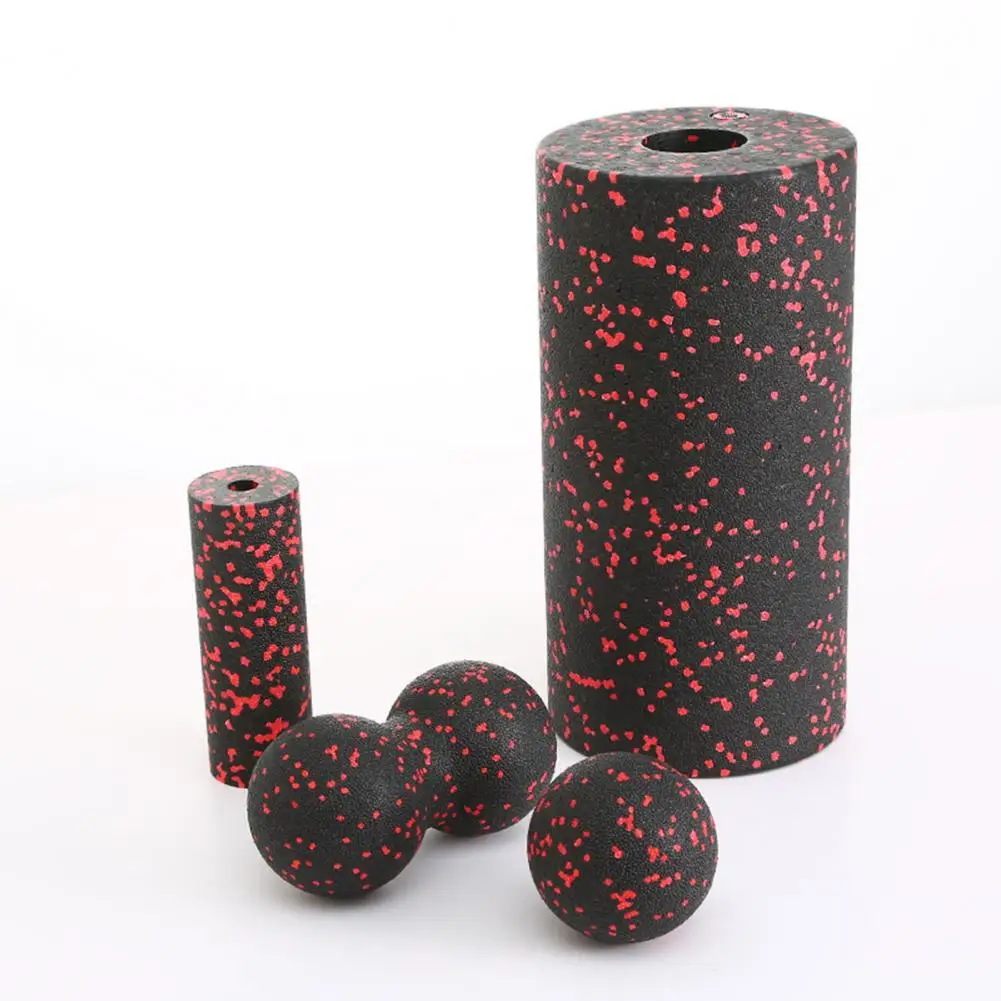 Hollow Yoga Roller Massage Peanut Ball Set 4Pcs Back Pain Relief Yoga Exercise Physical Therapy Deep Tissue Massage Roller