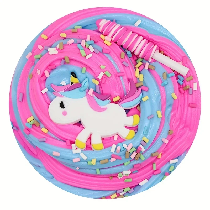 70ML Bubble Gum Cotton Mud Colored Candy Mud Colored Unicorn Slime Lightweight Air Plasticized Clay Children's Stress Relief Toy