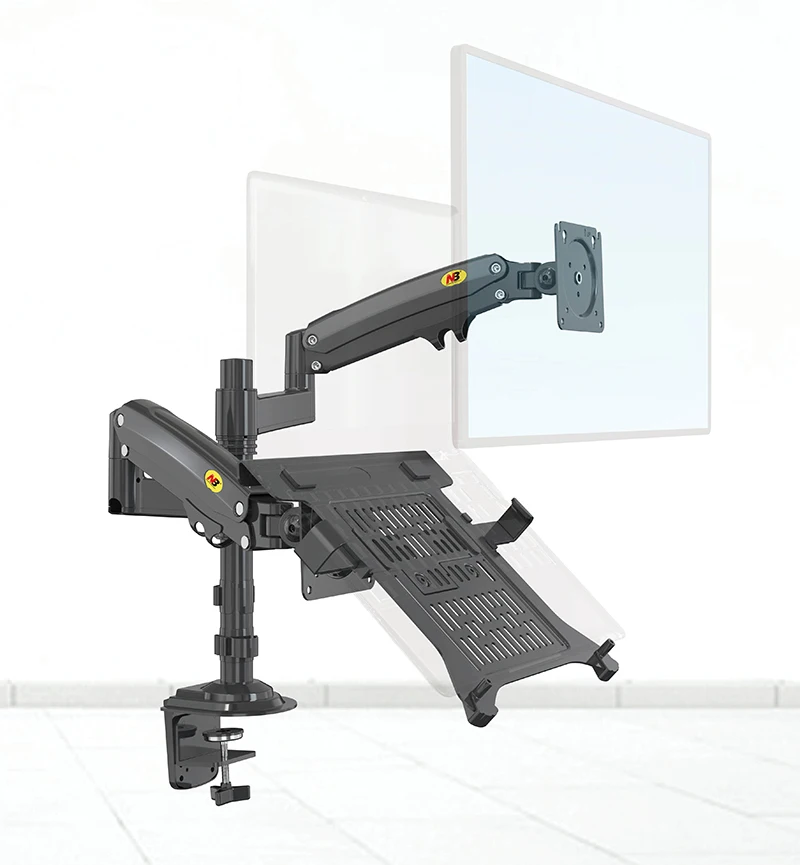 Desktop Gás Spring Dual Braço nb H180 Fp2 22 32 Monitor Holder 10 17 Laptop Support Air Press Mount Stand 2-12kg de Carga - Imagem 5