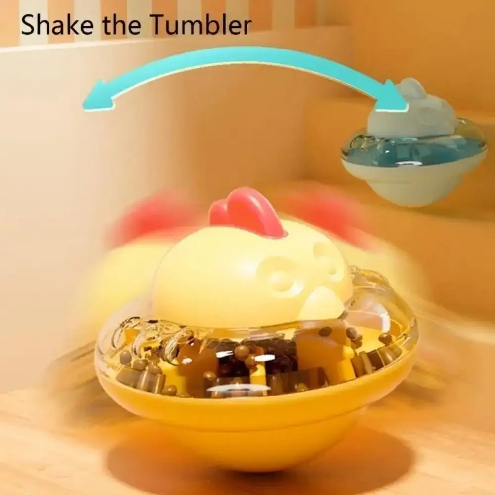 Plastic Cat Treat Dispenser Toy Chicken Shaped Tumbler Slow Feeder Cat Dog Toy Adjustable Puzzle Game Eating Interactive Pet Toy