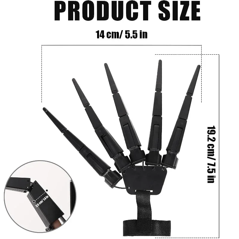 Halloween Articulated Fingers Scary Fake Skeleton Hand Cosplay Finger Glove Horror Ghost Claw Prop Party Decor