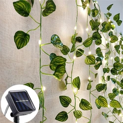 Solar - Powered Waterproof Maple Leaf Fairy Lights - 100 LED, 10M Length for Outdoor Christmas Garden Decoration (Watermelon Leaf)