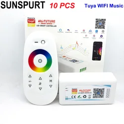 WiFi Smart Controller Tuya Alexa Google Home Voice DC5-24V Single color Dimmer CCT RGB RGBW RGBCCT 5 in 1 LED Strip APP 2.4G RF