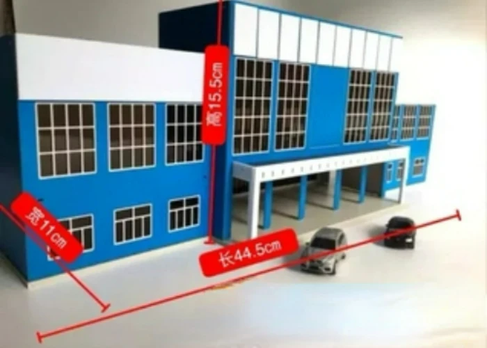 1:87 Scale Diorama Buildings Model Police Station Hospital Office Architectural Model Collection Gift Toy 5