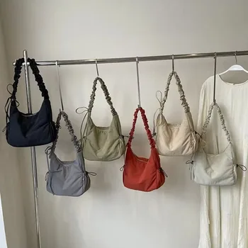 Borsa a Spalla Donna 2026 di Tendenza Moda Y2K, Design Morbido in Tessuto, Piccola Borsa Shopper Sottobraccio, Borsa a Mano