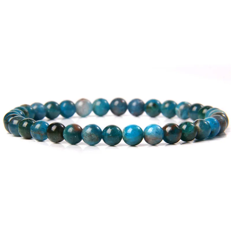 Natural Stone 6mm Beads Bracelet for Women Men Blue Apatite Lapis Lazuli Agates Turquoises Beaded Bracelets Healing Jewelry Gift