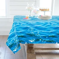 Ocean Theme Party Tablecloth Colorful Birthday Tablecloth Blue Sky Rose Gold Tablecloth Beach Pool Birthday Shower Supplies 1