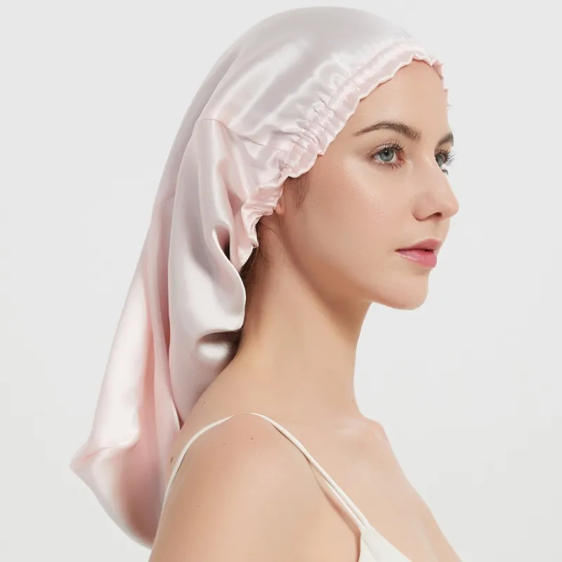 Cappello da notte da donna in seta di gelso al 100%, cuffia per dormire, cuffia da doccia in seta, buona per i capelli, cuffia in seta morbida, cuffia