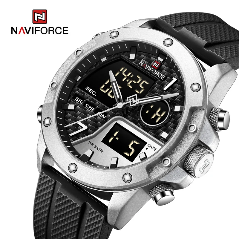 

NAVIFORCE Brand 2024 Fashion Men's Watch Sport Military Calendar Quartz Wristwatches Male Luminous Waterproof Digital Led Clock