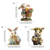Easter Bunny Acrylic 2D Pendant Keychain Car Rearview Mirror Accessories Backpack Small Pendant Easter Party Decorations 5