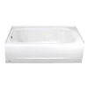 60-Inch White Textured Porcelain-Enameled Steel Bathtub Left Hand Drain Safety Padded Bars 5