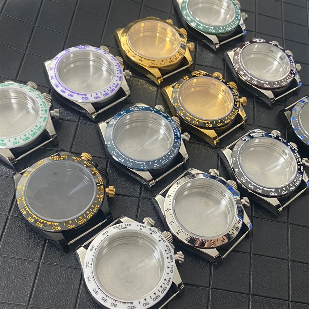 NEW Steel/Gold/Black Watch Case for VK63 Movement, Full Sand Strap 316L