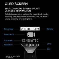 Ekran OLED pilot zdalnego sterowania do GoPro 10 9 8 Max 7B 6 5 z uchwytem na kij i nadgarstkiem wodoodporny pilot Gopro10 6