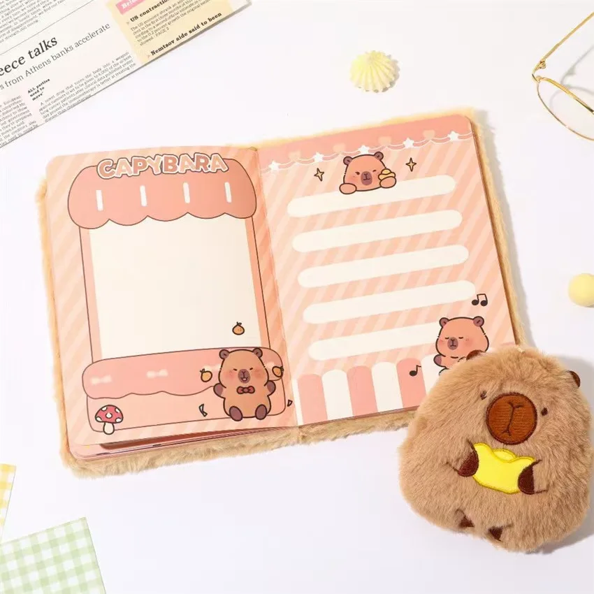 Capybara Cartoon Children Students Planner Agenda Notebook Cute Plush Notebook Stationery Office School Supplies Festival Gift