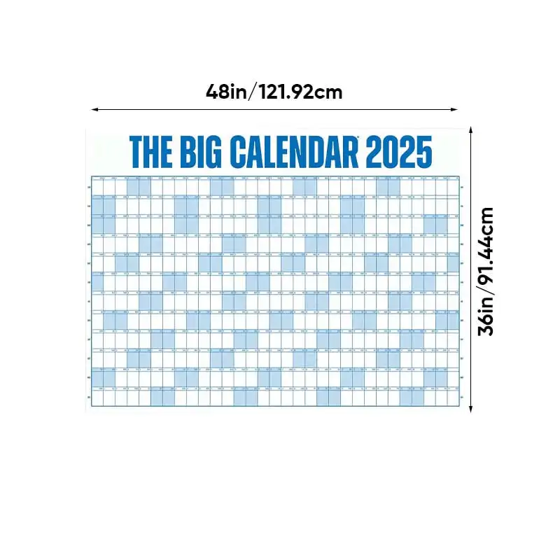 The Big Calendar 2025 Planner Sheet Large Wall Calendar Kawaii To